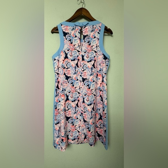 Lilly Pulitzer Angie Stretch Shift Dress In High Tide Navy Its For Shore Size 8 - Picture 10 of 16